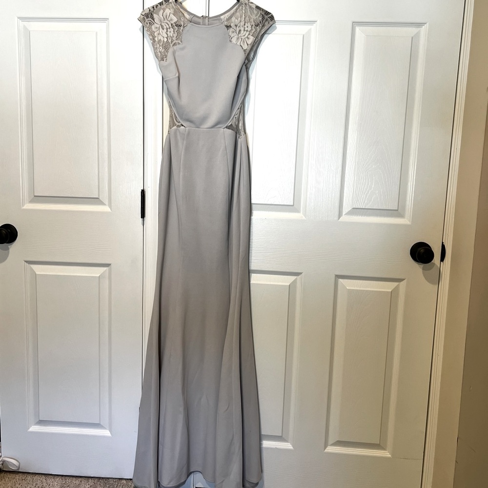 Grey floor length gown